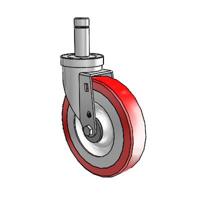 30 Series Grip Ring Zinc Swivel Caster with 6 x 1.25 Advantage Heat (Flat) Wheel
