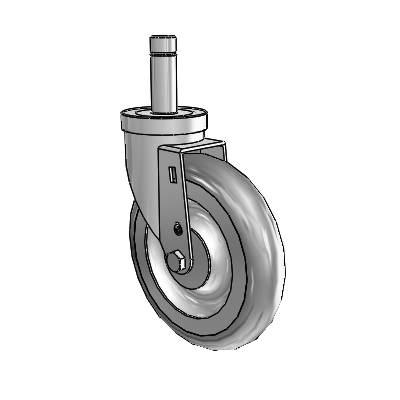 30 Series Grip Ring Zinc Swivel Caster with 6 x 1.25 PolyLock (Grey) Wheel