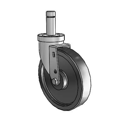 30 Series Grip Ring Zinc Swivel Caster with 6 x 1.5 Polyolefin Wheel