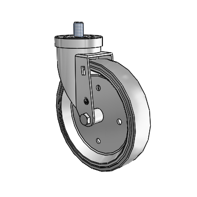 30 Series Threaded Stem Zinc Swivel Caster with 6 x 1.25 Welded Disc Rubber (Grey) Wheel
