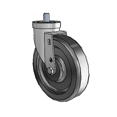 30 Series Threaded Stem Zinc Swivel Caster with 6 x 1.5 Phenolic Wheel