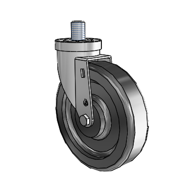 30 Series Threaded Stem Zinc Swivel Caster with 6 x 1.5 Phenolic Wheel