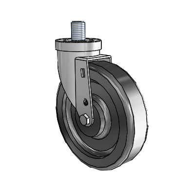 30 Series Threaded Stem Zinc Swivel Caster with 6 x 1.5 Phenolic Wheel