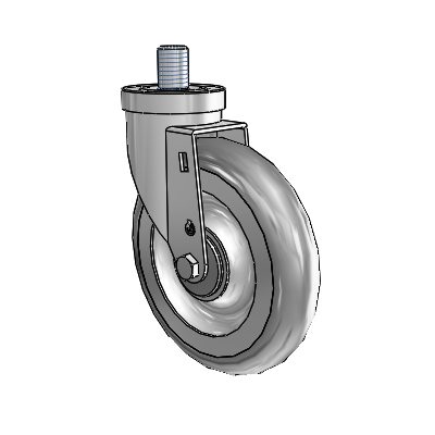 30 Series Threaded Stem Zinc Swivel Caster with 6 x 1.25 PolyLock (Grey) Wheel