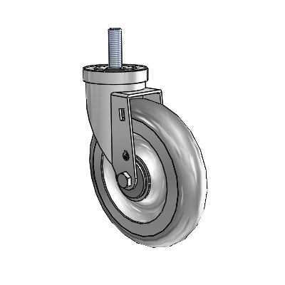30 Series Threaded Stem Zinc Swivel Caster with 6 x 1.25 Advantage TPR (Round) Wheel
