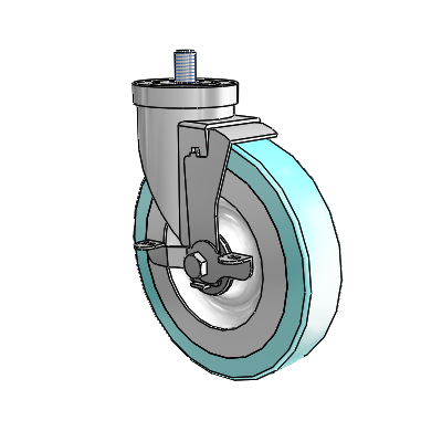 30 Series Threaded Stem Zinc Swivel Caster with 6 x 1.25 Advantage Health Wheel and VertiLoc Brake