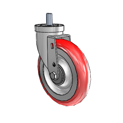30 Series Threaded Stem Zinc Swivel Caster with 6 x 1.25 Advantage Heat (Round) Wheel