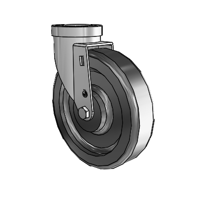 30 Series Hollow Kingpin Zinc Swivel Caster with 6 x 1.5 Phenolic Wheel