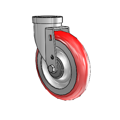 30 Series Hollow Kingpin Zinc Swivel Caster with 6 x 1.25 Advantage Heat (Round) Wheel