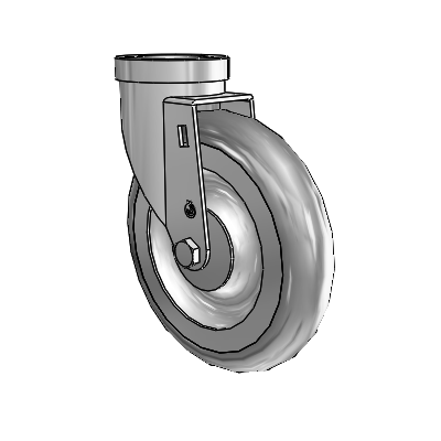 30 Series Hollow Kingpin Zinc Swivel Caster with 6 x 1.25 PolyLock (Grey) Wheel