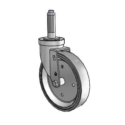 30 Series Expanding Adapter Zinc Swivel Caster with 6 x 1.25 Welded Disc Rubber (Grey) Wheel