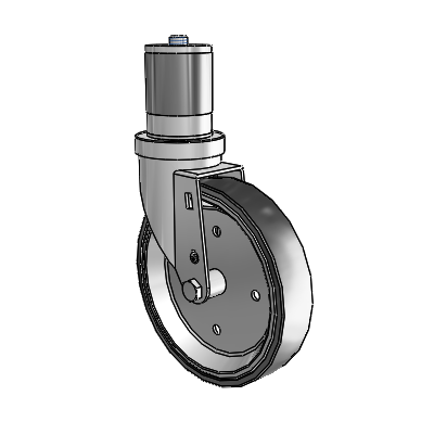 30 Series Expanding Adapter Zinc Swivel Caster with 6 x 1.25 Welded Disc Polyurethane Wheel