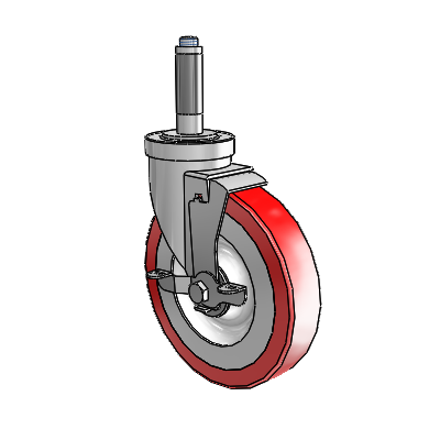 30 Series Expanding Adapter Zinc Swivel Caster with 6 x 1.25 Advantage Heat (Flat) Wheel and VertiLoc Brake