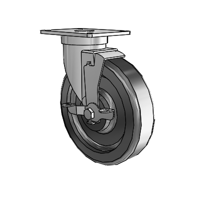 S30 Series Top Plate Stainless Steel Swivel Caster with 6 x 1.5 Phenolic Wheel and VertiLoc Brake
