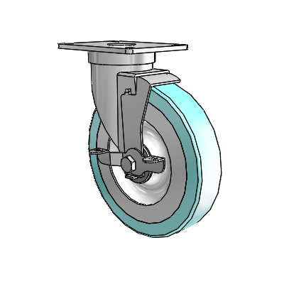 S30 Series Top Plate Stainless Steel Swivel Caster with 6 x 1.25 Advantage Health Wheel and VertiLoc Brake