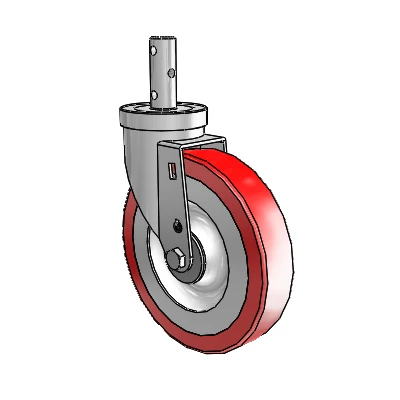 S30 Series Round Stem Stainless Steel Swivel Caster with 6 x 1.25 Advantage Heat (Flat) Wheel