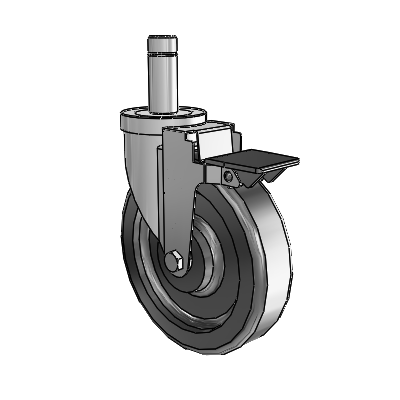 S30 Series Grip Ring Stainless Steel Swivel Caster with 6 x 1.5 Phenolic Wheel and PosiLoc Brake
