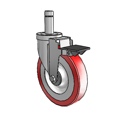 S30 Series Grip Ring Stainless Steel Swivel Caster with 6 x 1.25 Advantage Heat (Flat) Wheel and PosiLoc Brake