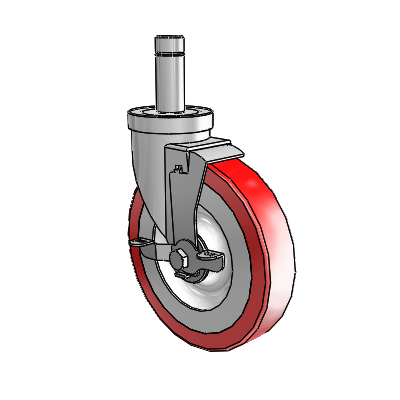 S30 Series Grip Ring Stainless Steel Swivel Caster with 6 x 1.25 Advantage Heat (Flat) Wheel and VertiLoc Brake
