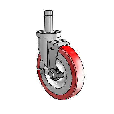 S30 Series Grip Ring Stainless Steel Swivel Caster with 6 x 1.25 Advantage Heat (Flat) Wheel and VertiLoc Brake
