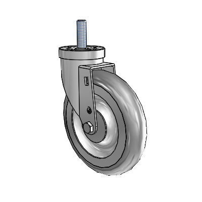 S30 Series Threaded Stem Stainless Steel Swivel Caster with 6 x 1.25 Advantage TPR (Round) Wheel