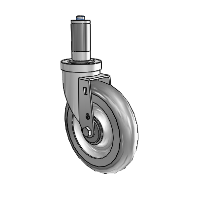 S30 Series Expanding Adapter Stainless Steel Swivel Caster with 6 x 1.25 PolyLock (Grey) Wheel