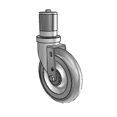 S30 Series Expanding Adapter Stainless Steel Swivel Caster with 6 x 1.25 PolyLock (Grey) Wheel