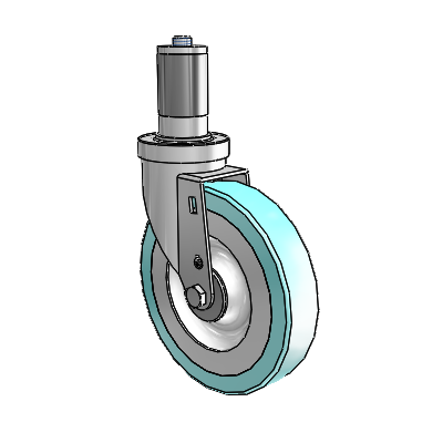 S30 Series Expanding Adapter Stainless Steel Swivel Caster with 6 x 1.25 Advantage Health Wheel