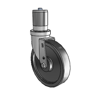 S30 Series Expanding Adapter Stainless Steel Swivel Caster with 6 x 1.25 Polyolefin Wheel