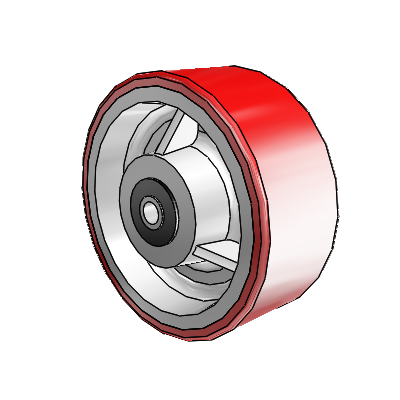 Moldon Polyurethane (Cast Iron Core) 6 x 2.5 Wheel with Roller Bearing