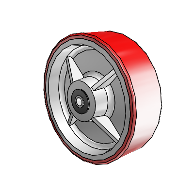 Moldon Polyurethane (Cast Iron Core) 8 x 2.5 Wheel with Roller Bearing