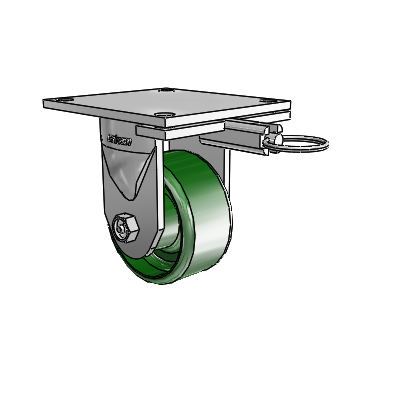 6 Series Kingpinless Casters Top Plate Rigid Caster with 4 x 2 Cast Iron Wheel