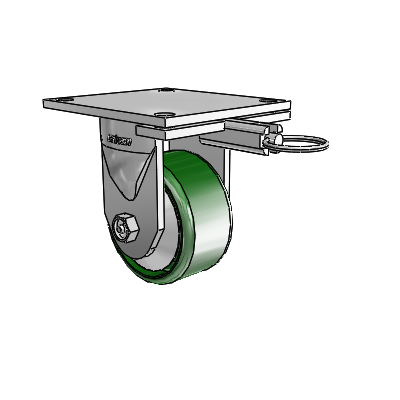 6 Series Kingpinless Casters Top Plate Rigid Caster with 4 x 2 Cast Iron Wheel