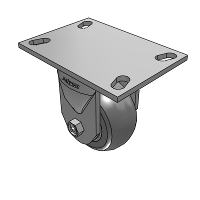 6 Series Kingpinless Casters Top Plate Rigid Caster with 4 x 2 Performa Rubber (Round) Wheel