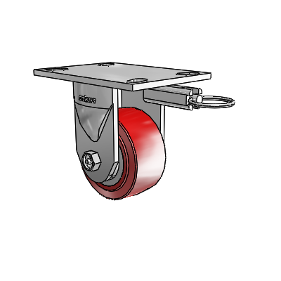 6 Series Kingpinless Casters Top Plate Rigid Caster with 4 x 2 Polyurethane HI-TECH Wheel