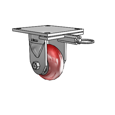 6 Series Kingpinless Casters Top Plate Rigid Caster with 4 x 2 CG Max Maroon Wheel