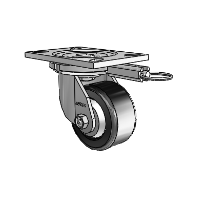 6 Series Casters Top Plate Swivel Zinc Caster with 4 x 2 Black Phenolic Wheel