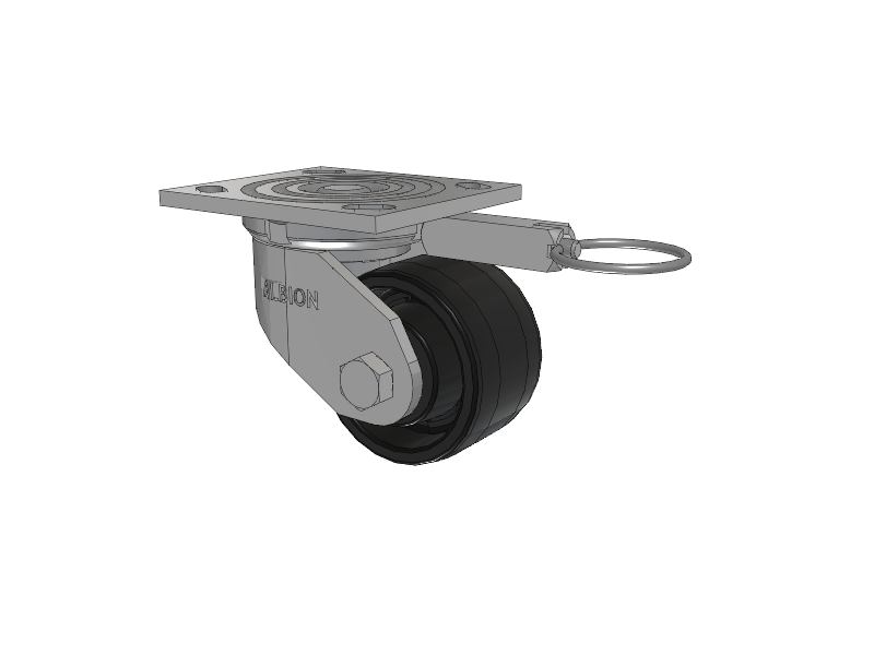 16 Series Top Plate Swivel Caster with 3.25 x 2 Black Nylon NG - Maxim Nylon Wheel