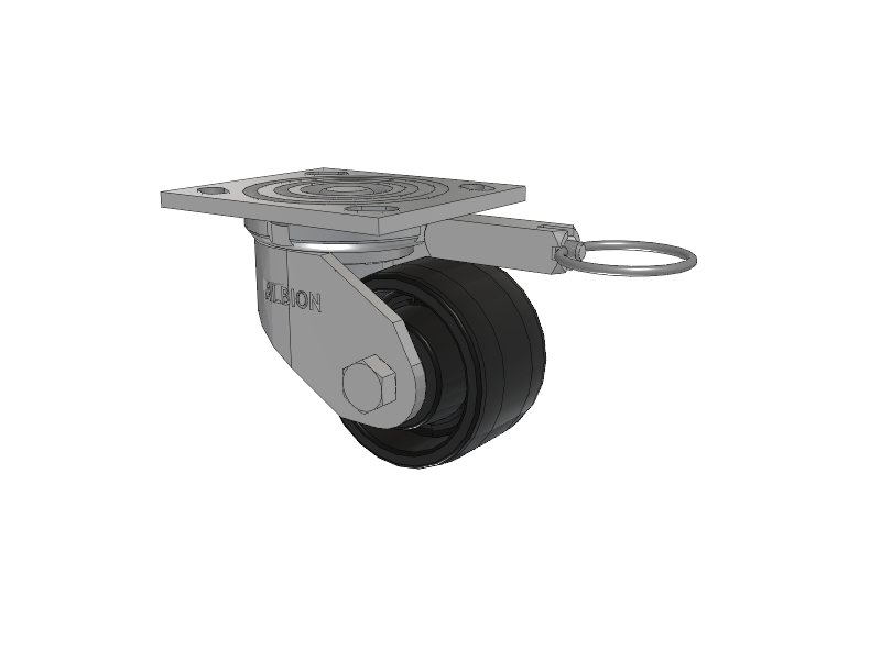 16 Series Top Plate Swivel Caster with 3.25 x 2 Black Nylon NG - Maxim Nylon Wheel