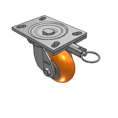 6 Series Casters Top Plate Swivel Caster with 4 x 2 CG Max Orange Wheel