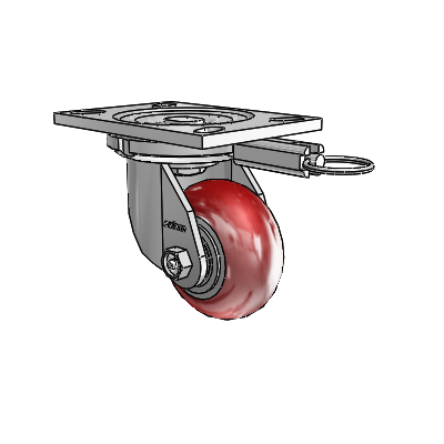 6 Series Casters Top Plate Swivel Zinc Caster with 4 x 2 Maroon on Silver CG Max Maroon Wheel