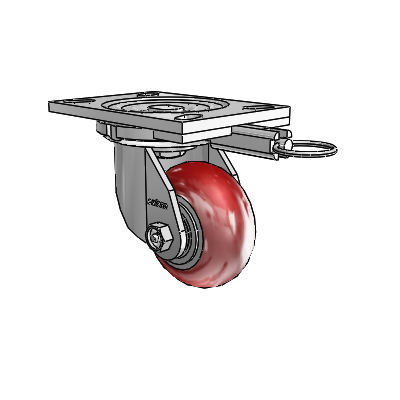6 Series Casters Top Plate Swivel Zinc Caster with 4 x 2 Maroon on Silver CG Max Maroon Wheel