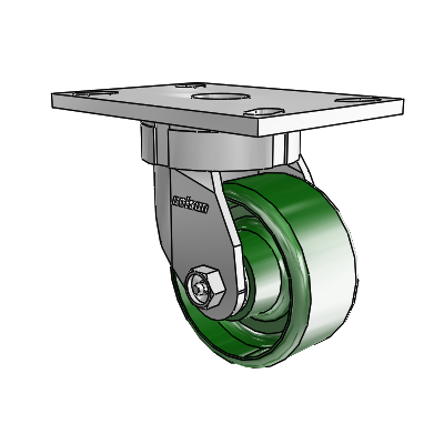 6 Series Kingpinless Casters Top Plate Swivel Caster with 4 x 2 Cast Iron Wheel