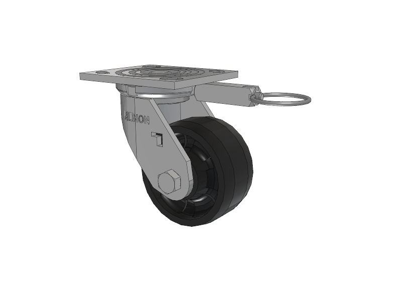 16 Series Top Plate Swivel Caster with 4 x 2 Black Nylon NG - Maxim Nylon Wheel