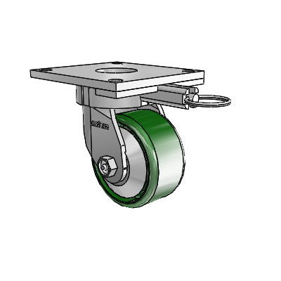 6 Series Kingpinless Casters Top Plate Swivel Caster with 4 x 2 Cast Iron Wheel