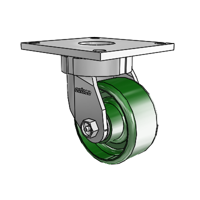 6 Series Kingpinless Casters Top Plate Swivel Caster with 4 x 2 Cast Iron Wheel