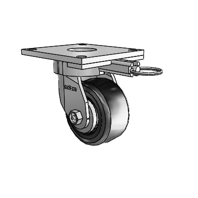 6 Series Kingpinless Casters Top Plate Swivel Caster with 4 x 2 Trans-forma LT (Flat) Wheel
