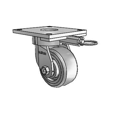 Roulettes sans pivot de la série 6 – Roulette pivotante à plaque supérieure équipée de 4 roues Trans-forma HD (plates) disposées en 2 rangées