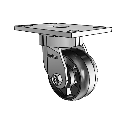 6 Series Kingpinless Casters Top Plate Swivel Caster with 4 x 2 Maxim Wheel