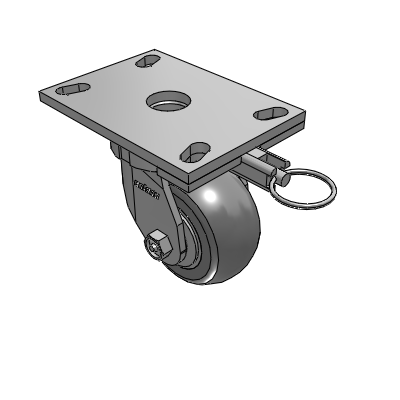 6 Series Kingpinless Casters Top Plate Swivel Caster with 4 x 2 Performa Rubber (Round) Wheel